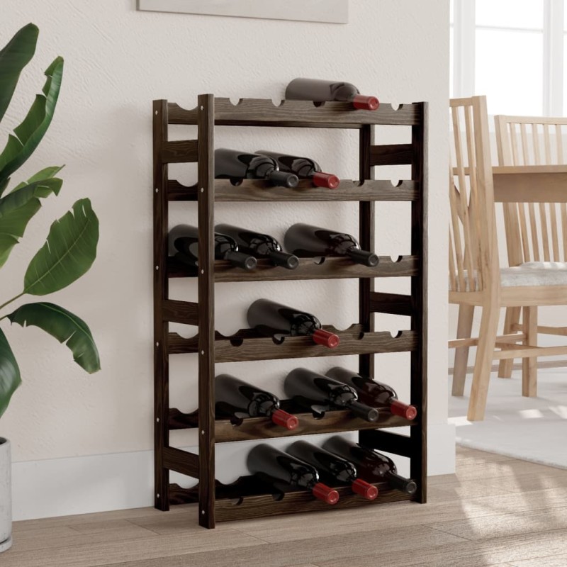vidaXL Weinregal für 30 Flaschen Schwarz Massivholz Kiefer vidaXL Weinregal für 30 Flaschen Schwarz Massivholz Kiefer