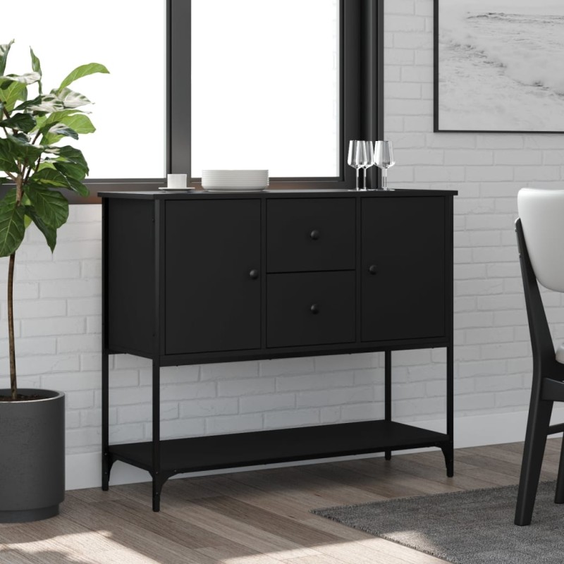 vidaXL Sideboard Schwarz 100x36x85 cm Holzwerkstoff vidaXL Sideboard Schwarz 100x36x85 cm Holzwerkstoff