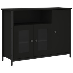 vidaXL Sideboard Schwarz 100x35x75 cm Holzwerkstoff