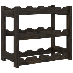 vidaXL Weinregal für 12 Flaschen Schwarz Massivholz Kiefer