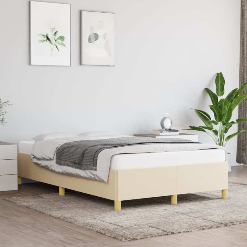 Bettgestell Creme 120x200 cm Stoff Bettgestell Creme 120x200 cm Stoff