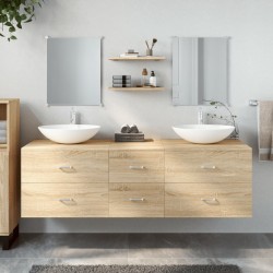   vidaXL 5-tlg. Badmöbel-Set Eichen-Optik Holzwerkstoff