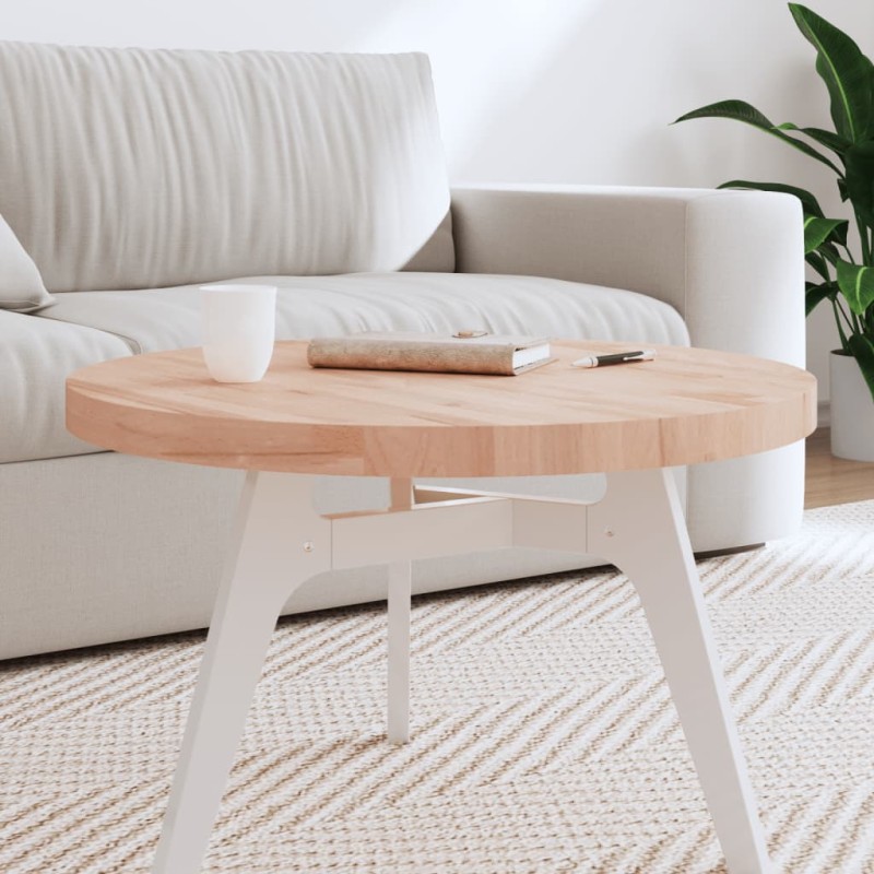 vidaXL Tischplatte Ø70x4 cm Rund Massivholz Buche vidaXL Tischplatte Ø70x4 cm Rund Massivholz Buche