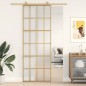 vidaXL Schiebetür Golden 76x205 cm Matt ESG-Glas und Aluminium vidaXL Schiebetür Golden 76x205 cm Matt ESG-Glas und Aluminium