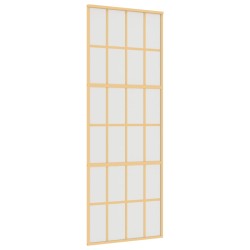 vidaXL Schiebetür Golden 76x205 cm Matt ESG-Glas und Aluminium
