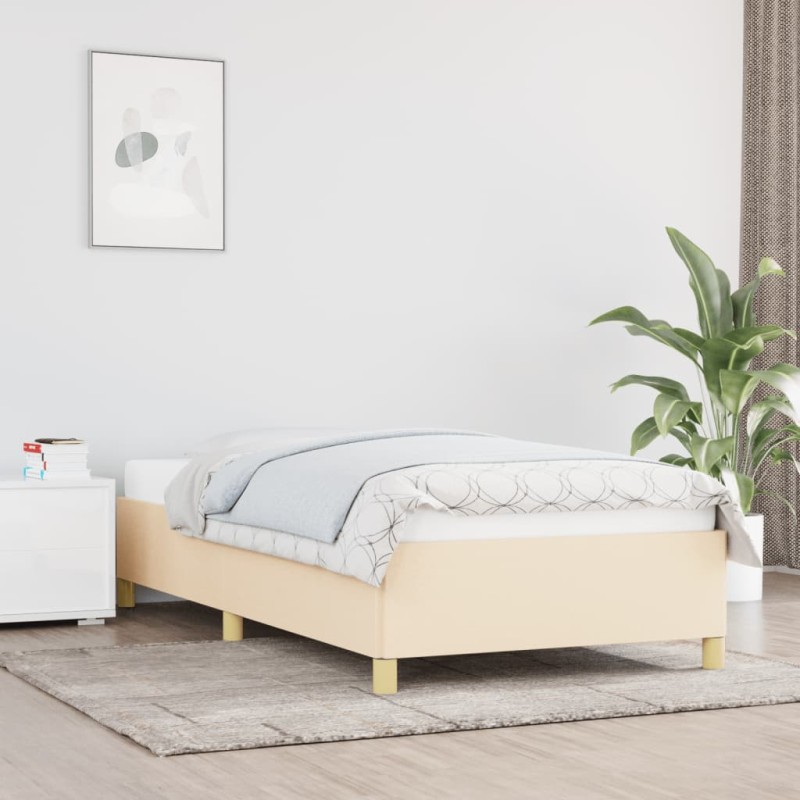 Bettgestell Creme 80x200 cm Stoff Bettgestell Creme 80x200 cm Stoff