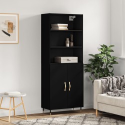 vidaXL Highboard Schwarz 69,5x34x180 cm Holzwerkstoff