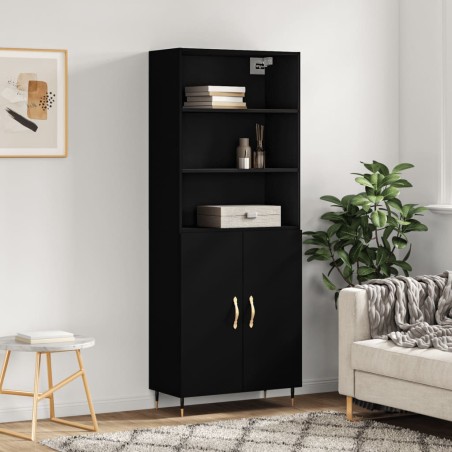 vidaXL Highboard Schwarz 69,5x34x180 cm Holzwerkstoff