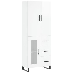 vidaXL Highboard Hochglanz-Weiß 69,5x34x180 cm Holzwerkstoff
