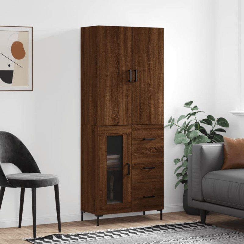 vidaXL Highboard Braun Eichen-Optik 69,5x34x180 cm Holzwerkstoff vidaXL Highboard Braun Eichen-Optik 69,5x34x180 cm Holzwerkstoff