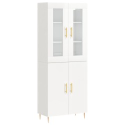 vidaXL Highboard Hochglanz-Weiß 69,5x34x180 cm Holzwerkstoff