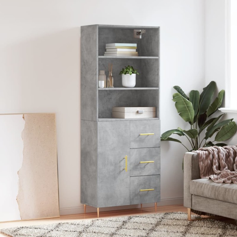 vidaXL Highboard Betongrau 69,5x34x180 cm Holzwerkstoff vidaXL Highboard Betongrau 69,5x34x180 cm Holzwerkstoff