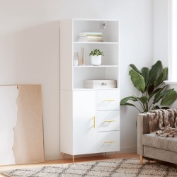 vidaXL Highboard Hochglanz-Weiß 69,5x34x180 cm Holzwerkstoff