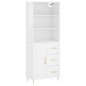 vidaXL Highboard Hochglanz-Weiß 69,5x34x180 cm Holzwerkstoff vidaXL Highboard Hochglanz-Weiß 69,5x34x180 cm Holzwerkstoff