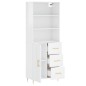 vidaXL Highboard Hochglanz-Weiß 69,5x34x180 cm Holzwerkstoff vidaXL Highboard Hochglanz-Weiß 69,5x34x180 cm Holzwerkstoff