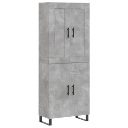 vidaXL Highboard Betongrau 69,5x34x180 cm Holzwerkstoff