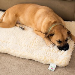 HuggleHounds Fleece-Haustiermatte XXL Wollweiß