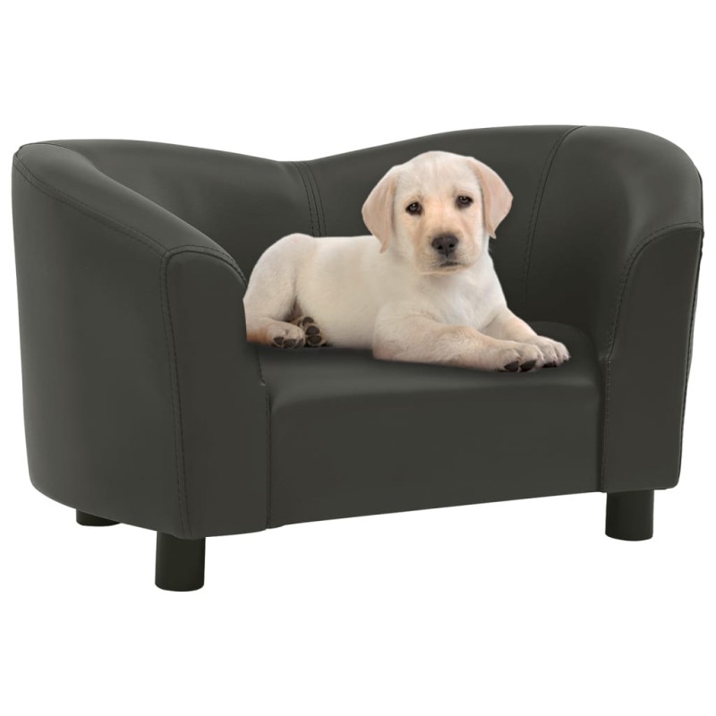 vidaXL Hundesofa Dunkelgrau 67x41x39 cm Kunstleder vidaXL Hundesofa Dunkelgrau 67x41x39 cm Kunstleder