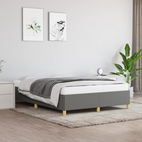 vidaXL Bettgestell Dunkelgrau 140x190 cm Stoff