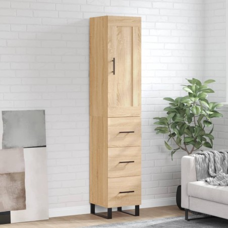 vidaXL Highboard Sonoma-Eiche 34,5x34x180 cm Holzwerkstoff