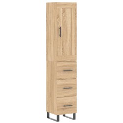 vidaXL Highboard Sonoma-Eiche 34,5x34x180 cm Holzwerkstoff