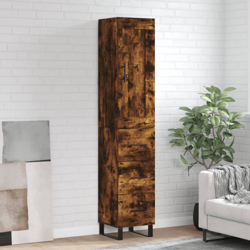 vidaXL Highboard Räuchereiche 34,5x34x180 cm Holzwerkstoff vidaXL Highboard Räuchereiche 34,5x34x180 cm Holzwerkstoff