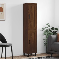 vidaXL Highboard Braun Eichen-Optik 34,5x34x180 cm Holzwerkstoff