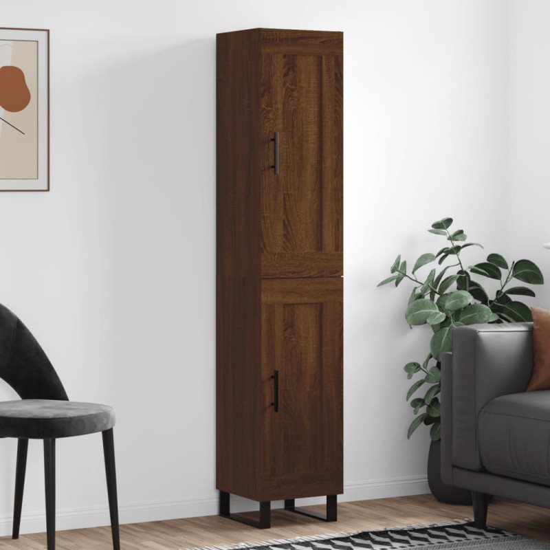 vidaXL Highboard Braun Eichen-Optik 34,5x34x180 cm Holzwerkstoff vidaXL Highboard Braun Eichen-Optik 34,5x34x180 cm Holzwerkstoff