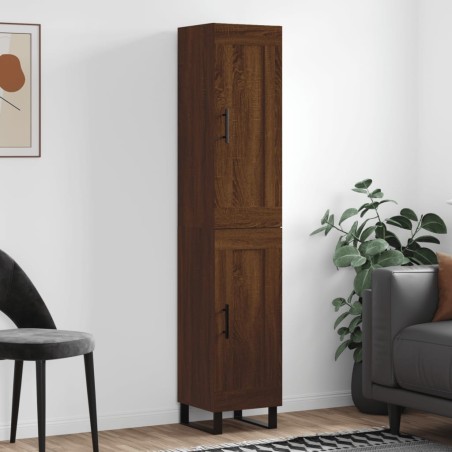 vidaXL Highboard Braun Eichen-Optik 34,5x34x180 cm Holzwerkstoff