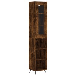 vidaXL Highboard Räuchereiche 34,5x34x180 cm Holzwerkstoff