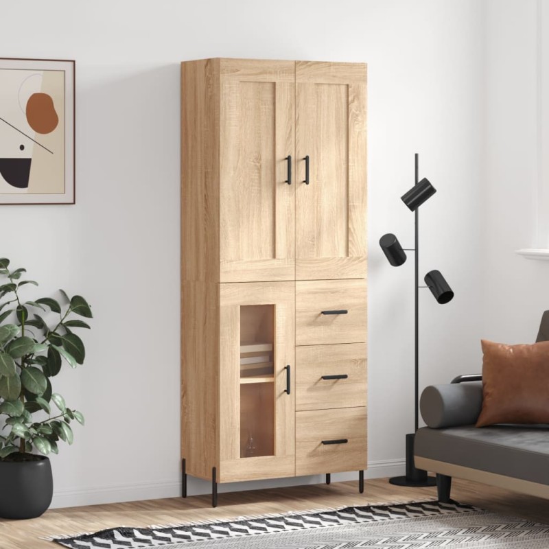 vidaXL Highboard Sonoma-Eiche 69,5x34x180 cm Holzwerkstoff vidaXL Highboard Sonoma-Eiche 69,5x34x180 cm Holzwerkstoff