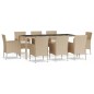 vidaXL 9-tlg. Garten-Essgruppe mit Kissen Beige Poly Rattan vidaXL 9-tlg. Garten-Essgruppe mit Kissen Beige Poly Rattan