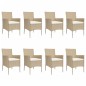 vidaXL 9-tlg. Garten-Essgruppe mit Kissen Beige Poly Rattan vidaXL 9-tlg. Garten-Essgruppe mit Kissen Beige Poly Rattan