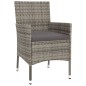 vidaXL 3-tlg. Garten-Bistro-Set mit Kissen Grau Poly Rattan vidaXL 3-tlg. Garten-Bistro-Set mit Kissen Grau Poly Rattan