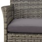 vidaXL 3-tlg. Garten-Bistro-Set mit Kissen Grau Poly Rattan vidaXL 3-tlg. Garten-Bistro-Set mit Kissen Grau Poly Rattan