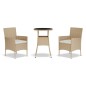 vidaXL 3-tlg. Garten-Bistro-Set mit Kissen Beige Poly Rattan vidaXL 3-tlg. Garten-Bistro-Set mit Kissen Beige Poly Rattan