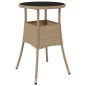 vidaXL 3-tlg. Garten-Bistro-Set mit Kissen Beige Poly Rattan vidaXL 3-tlg. Garten-Bistro-Set mit Kissen Beige Poly Rattan
