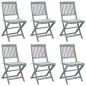vidaXL Klappbare Gartenstühle 6 Stk. mit Kissen Massivholz Akazie vidaXL Klappbare Gartenstühle 6 Stk. mit Kissen Massivholz Akazie