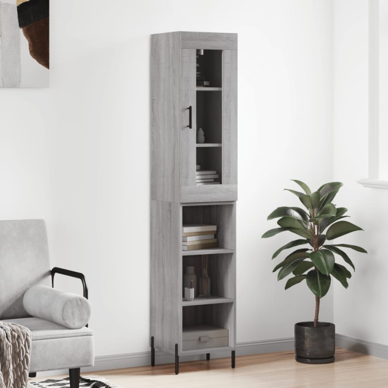 vidaXL Highboard Grau Sonoma 34,5x34x180 cm Holzwerkstoff vidaXL Highboard Grau Sonoma 34,5x34x180 cm Holzwerkstoff