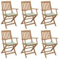 vidaXL Klappbare Gartenstühle 6 Stk. mit Kissen Massivholz Akazie vidaXL Klappbare Gartenstühle 6 Stk. mit Kissen Massivholz Akazie