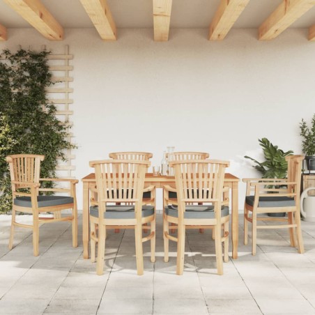 vidaXL 7-tlg. Garten-Essgruppe Massivholz Teak