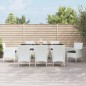 vidaXL 9-tlg. Garten-Essgruppe mit Kissen Weiß Poly Rattan vidaXL 9-tlg. Garten-Essgruppe mit Kissen Weiß Poly Rattan