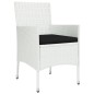 vidaXL 9-tlg. Garten-Essgruppe mit Kissen Weiß Poly Rattan vidaXL 9-tlg. Garten-Essgruppe mit Kissen Weiß Poly Rattan