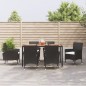 vidaXL 7-tlg. Garten-Essgruppe mit Kissen Schwarz Poly Rattan vidaXL 7-tlg. Garten-Essgruppe mit Kissen Schwarz Poly Rattan