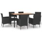 vidaXL 7-tlg. Garten-Essgruppe mit Kissen Schwarz Poly Rattan vidaXL 7-tlg. Garten-Essgruppe mit Kissen Schwarz Poly Rattan