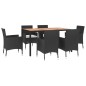 vidaXL 7-tlg. Garten-Essgruppe mit Kissen Schwarz Poly Rattan vidaXL 7-tlg. Garten-Essgruppe mit Kissen Schwarz Poly Rattan