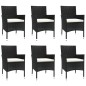 vidaXL 7-tlg. Garten-Essgruppe mit Kissen Schwarz Poly Rattan vidaXL 7-tlg. Garten-Essgruppe mit Kissen Schwarz Poly Rattan