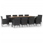 vidaXL 11-tlg. Garten-Essgruppe mit Kissen Schwarz Poly Rattan vidaXL 11-tlg. Garten-Essgruppe mit Kissen Schwarz Poly Rattan