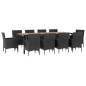 vidaXL 11-tlg. Garten-Essgruppe mit Kissen Schwarz Poly Rattan vidaXL 11-tlg. Garten-Essgruppe mit Kissen Schwarz Poly Rattan
