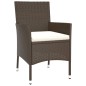 vidaXL 9-tlg. Garten-Essgruppe mit Kissen Braun Poly Rattan vidaXL 9-tlg. Garten-Essgruppe mit Kissen Braun Poly Rattan